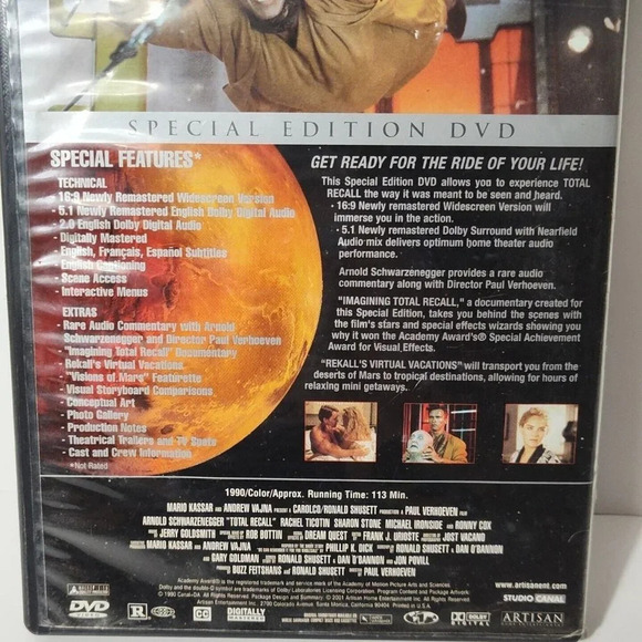 Total Recall 1990 Special Edition DVD Arnold Schwarzenegger WORKING - Picture 3 of 5